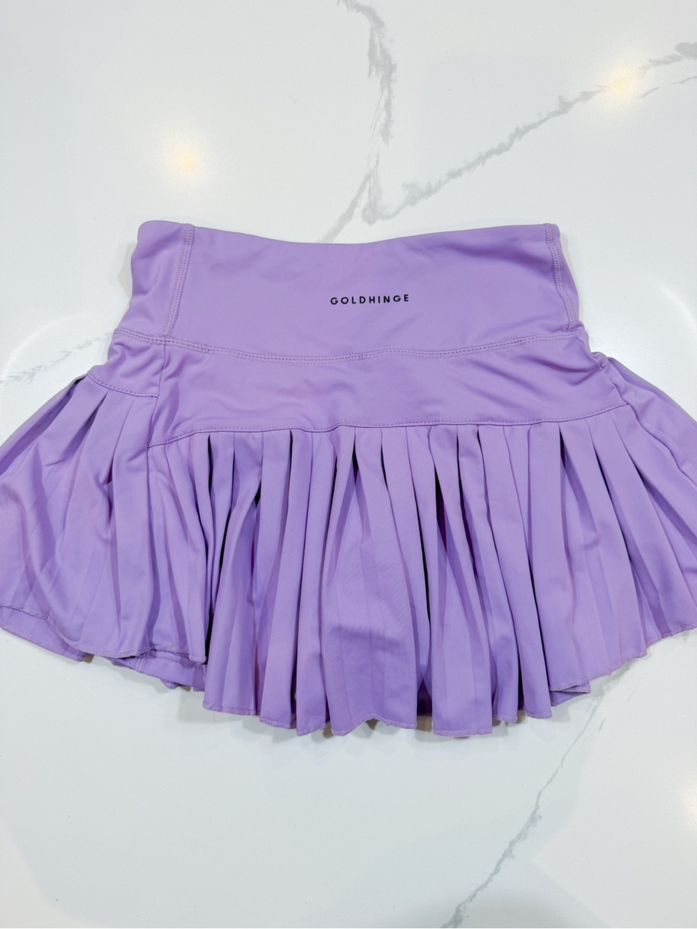 GoldHinge Lavender Athletic Pleated Mini Skirt